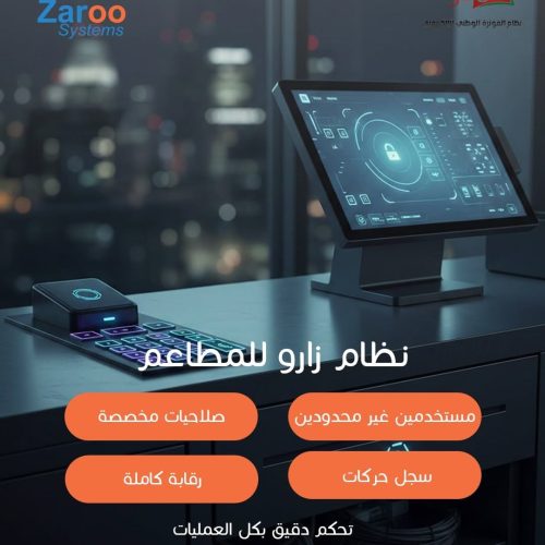 Zaroo Systems restaurant POS management software interface showing customized staff permissions, activity logs, and secure kitchen order tracking control