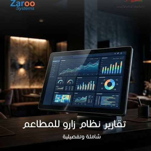 Zaroo Systems restaurant management reporting software showing interactive POS analytics dashboard, sales reports, and daily financial metrics