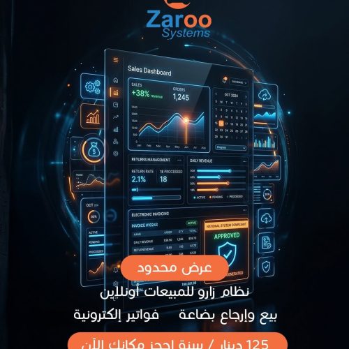 Zaroo Systems online sales dashboard software showing real-time revenue analytics and compliance-ready electronic invoicing interface